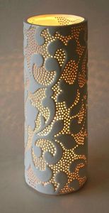 Lanterne décorative moderne en céramique, porte-bougie, design ajouré, lampe LED pour bougie chauffe-plat, pour la décoration intérieure et les cadeaux - Product Image 3