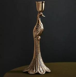 Porte-bougie décoratif de luxe avec motif d'oiseaux et de fleurs, support à bougie en métal artistique, style vintage, décoration de table, nouvelle décoration pour la maison - Product Image 2