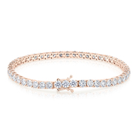 Bracelet tennis en or massif 18 carats avec diamants de laboratoire 7,3 carats taille brillant certifié IGI plaqué rhodium bijoux de luxe unisexe