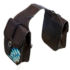 Bolsa de Sillín para Caballo Estilo Western, de Cuero Premium con Hebilla de Latón, Hecha a Mano, de Cuero Genuino, para Equitación y Senderismo - Product Image 2