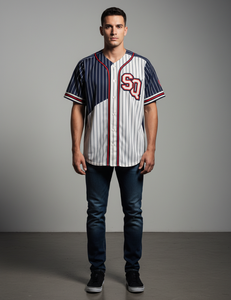 Wholesale Men's Adult <b>Baseball</b> Jersey Custom Silk Screen Printed 100% Polyester Moisture Wicking Breathable V-neck Stitched - Product Image 1