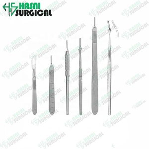 Cuchillas de bisturí Hoja de mango quirúrgico de acero al carbono Instrumentos dentales médicos por Hasni Surgical CE ISO Aprobado - Product Image 2