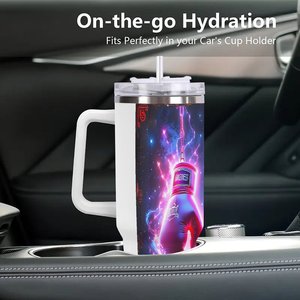 Vaso de acero inoxidable de 40 oz con asa, personalizado con la marca, para club de jardinería o vivero de plantas - Product Image 3