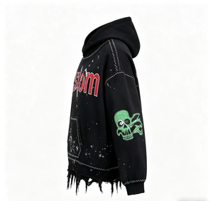 Hoodie unisexe tendance, imprimé sérigraphié, effet vieilli, 100% coton, nouvelle tendance, Equality Premium. - Product Image 3