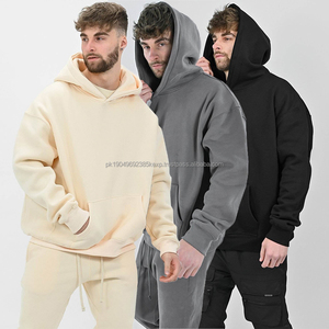 Sweats à capuche personnalisés pour hommes en coton lourd de qualité supérieure, impression gonflée, sweats à capuche surdimensionnés de style streetwear pour hommes - Product Image 2