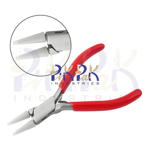 Pince à bec effilé en acier inoxydable avec mâchoires en nylon 125 mm, poignées en PVC à ressort, pour couper, sertir, fabrication de bijoux, artisanat DIY, outil d'enroulement de fil OEM - Product Image 1