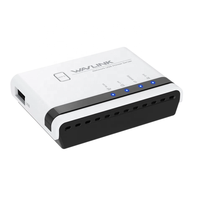 Servidor de Impresión Inalámbrico USB RJ45 Wavlink para Hogar, Oficina, Tienda y Almacén, Servidor de Impresión Independiente con Cable WL-NU516U1 N300 para Impresora USB