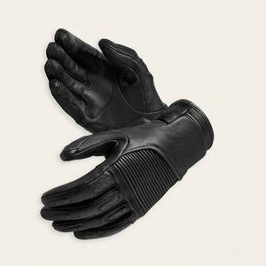 Gants de moto en cuir noir, gants de course à doigts entiers, séchage rapide, respirants, fermeture à scratch - Product Image 6