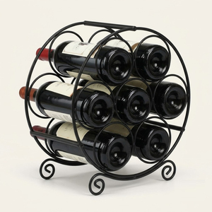 Modern Metal Countertop Wine Rack 7 Bottle <b>Freestanding</b> Wine Storage Holder & Organizer Stand For Home Kitchen <b>Bar</b> And Tabletop - Product Image 1