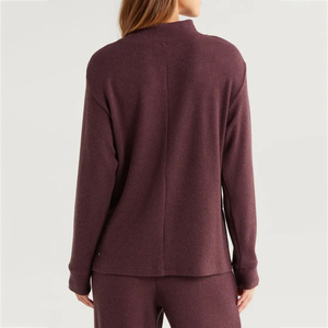 เสื้อฮู้ดดี้คอเต่าทรงหลวมแบบดรอปโชว์เดอร์ ผ้าเฟรนช์เทอร์รี่คุณภาพสูง ผลิตจากผ้าฝ้าย คอกลม ทรงโอเวอร์ไซส์ สำหรับผู้หญิง - Product Image 4