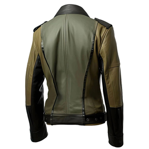 Blouson moto en PU pour homme, coupe-vent, col rabattable, manches classiques, couleur unie, fermeture éclair, style automne - Product Image 5