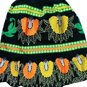 Minifalda Bohemia para Mujer, Bordada con Flores, Cintura Elástica, Satén Suave, Estilo Veraniego, Patrón Verde, Azul y Amarillo - Product Image 1