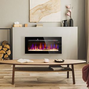 Caminetto Elettrico Realistico da 40 Pollici con Display LCD/LED, Telecomando, Colore Fiamma Regolabile, Luminosità, Stile Inserto - Product Image 2