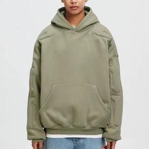 Vente en gros de sweats à capuche surdimensionnés unisexes de haute qualité avec logo en relief 3D, en coton 100% thermique, avec poche kangourou - Product Image 1