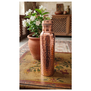 Premium <b>Copper</b> Hammered Water <b>Bottle</b> with Lid 950 ML Leak Proof Ayurvedic Health Drinkware Durable & Stylish Design - Product Image 3
