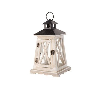 Farol de Madera Rústico con Paneles de Vidrio y Asa de Cuerda, Accesorio Decorativo para Bodas y Hogar - Product Image 2