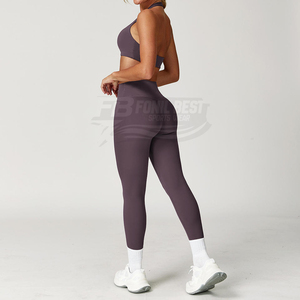 Conjunto Deportivo de Yoga de 2 Piezas para Mujer, Cintura Media, Transpirable, con Cordón Ajustable, Diseño Personalizado OEM - Product Image 3