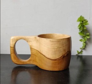 Copa de madera natural de diseño creativo, personalizada para vino, agua, bebidas, vajilla, copa de vidrio al mejor precio - Product Image 6