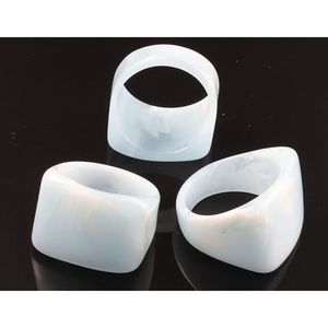 Modern Resin Craft Chunky Band Rings Clear Transparent Lightweight Handmade Fashion Jewelry for Men Women - Product Image 4