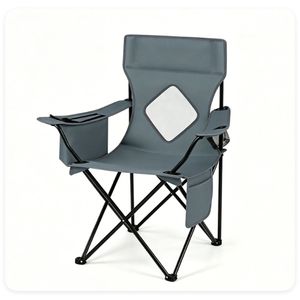 Sedia da Campeggio Pieghevole con Telaio in Metallo Resistente, Portabicchieri, Sedia Portatile da Esterno con Borsa Termica e Tasca Laterale per Parchi - Product Image 5