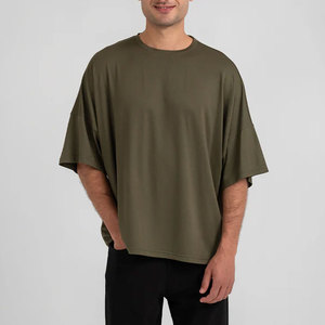 เสื้อยืดผู้ชายไซส์ใหญ่พิเศษ คอตตอน 100% แบบสั่งทำพิเศษ ทรงหลวม ไหล่ตก แขนสั้น แห้งเร็ว ทรงโอเวอร์ไซส์ - Product Image 2