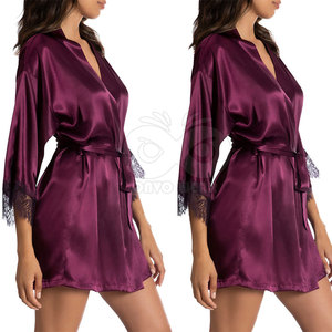 Soft Silk <b>Dressing</b> <b>Gown</b> <b>Women</b> <b>Satin</b> Long Robe Luxury Sleepwear Comfortable Loungewear Custom Manufacturing Service - Product Image 2