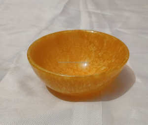 Ensemble de bols de service en résine jaune bohème personnalisé Carton emballé de haute qualité sculpté à la main hautement poli pour la maison hôtel - Product Image 1