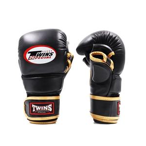 Guantes de Boxeo Twins Negros y Dorados Personalizados Más Vendidos, 100% Cuero Genuino de Primera Calidad, Guantes de Boxeo para Entrenamiento y Sparring - Product Image 1
