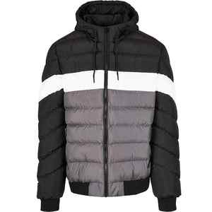 Doudoune matelassée pour homme, haute qualité, à blocs de couleur contrastés, style automne, avec capuche montante, personnalisable, chaude, épaisse, respirante, coupe-vent, pour l'extérieur - Product Image 1