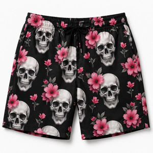 Men's Casual Summer Shirt 280Grams Breathable Anti-Pilling Satin Fabric Short Sleeve Floral Printed Design satin 100% polyester - Product Image 3