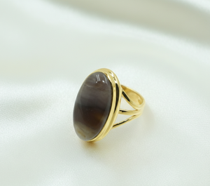 Natural Botswana Agate Gemstone 925 Sterling Silver <b>Ring</b> Handmade Oval Cabochon Boho <b>Statement</b> Jewelry Gift for Women Her Men - Product Image 4
