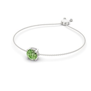 Bracelet tendance Paula en or blanc 14 carats, vert océan (3/4 ct.) Tw. Bracelets et joncs en diamants, classiques pour fiançailles et mariage - Product Image 3