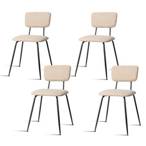 Set Moderno di 4 Sedie Imbottite Bianche per Cucina, Bar, Ufficio o Soggiorno in Schiuma - Product Image 1