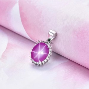 <b>Ruby</b> Star Pendant <b>Necklace</b> 925 Sterling Silver Natural <b>Ruby</b> VVS Clarity 10x8mm Oval Cabochon Trendy Women's Jewelry - Product Image 6