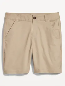 Shorts Chino Elásticos Tejidos para Mujer, Sólidos, Casuales, Utilitarios, Tipo Falda, Corte Recto, Cintura Media, para Uso en Exteriores y Verano - Product Image 1