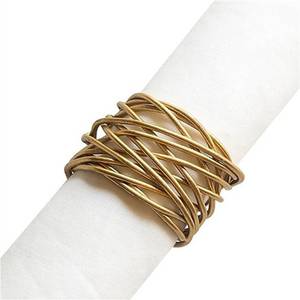 แหวนรองผ้าเช็ดปากลวดเหล็กดีไซน์หรูหรา สวยงาม ทนทาน เป็นมิตรกับสิ่งแวดล้อม อุปกรณ์ตกแต่งโต๊ะอาหารสำหรับงานแต่งงาน งานเลี้ยงสุดหรู - Product Image 1