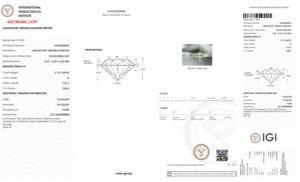 Diamante CVD cultivado en laboratorio de corte redondo de 2,10 quilates Color G brillante VVS2 8,29 MM para anillo de propuesta de solitario certificado IGI - Product Image 2