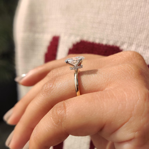 Luxury Oval Cut Moissanite Prong Set <b>Ring</b> for Women 925 Sterling Silver Gold Plated Engagement And Wedding Wear Jewelry - Product Image 2