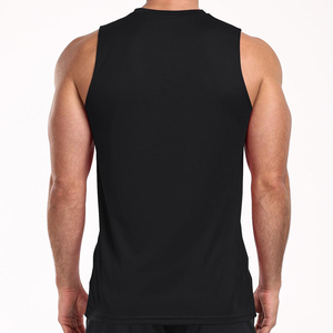 Men's <b>Navy</b> Blue Sleeveless Tank <b>Top</b> O-Neck Quick Dry Solid Color Casual Knitted 100% Cotton Workout Shirt - Product Image 6