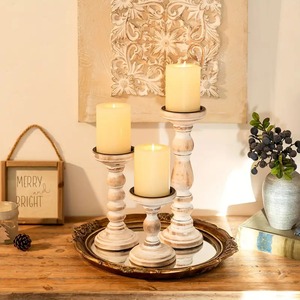 Candelabro de Madera Rústico Hecho a Mano, Decoración Minimalista Moderna para el Hogar, Centro de Mesa para Bodas - Product Image 3