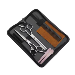 Hair Scissors Set Stainless Steel Thinning <b>Shears</b> Right Handed <b>Long</b> <b>Handle</b> Salon Hair Cutting Tools with Comb and Brush Case - Product Image 6