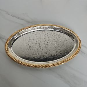 Gold Metal <b>Chocolate</b> Serving Tray With Bowls Superior Quality <b>Wedding</b> Serving <b>Chocolate</b> Tray - Product Image 3