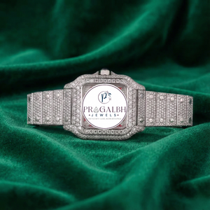 นาฬิกาข้อมืออัตโนมัติทรงสี่เหลี่ยมประดับเพชรโมอิสซาไนต์ VVS เต็มหน้าปัด ตัวเรือนสแตนเลสหรูหราสำหรับผู้ชาย นาฬิกาโมอิสซาไนต์ - Product Image 1