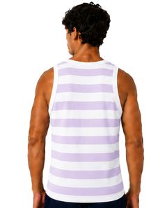 Lilac <b>White</b> Striped <b>Men</b> Cotton Tank Top Sleeveless <b>Vest</b> Casual Summer Gym Fitness Shirt Breathable Loose Fit Streetwear Top - Product Image 2