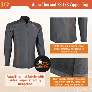 Chaqueta Térmica de Manga Larga con Cierre Frontal para Hombre Aropec, de Secado Rápido, Forro Polar, Neopreno Superelástico, para Buceo y Surf, OEM - Product Image 3
