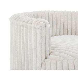 Sillón de Acento Malna Off-White, Tapizado en Pana de Canalé Ancho, con Ruedas, para Sala de Estar - Product Image 5