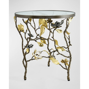 Table basse de salon de luxe de forme ronde avec plateau en marbre blanc et base en métal de qualité supérieure plaqué or de haute qualité - Product Image 4