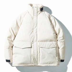 Chaqueta acolchada azul marino para hombre con cuello alto, cortavientos, con cremallera, informal, para otoño. - Product Image 2
