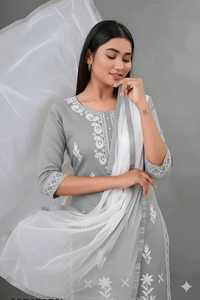 Indian Stunning Rayon Cotton with Embroidery Work Suit for Daily Casual Wear and Office Wear for Summer for Women Trendy Wear - Product Image 2