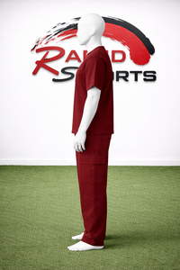 Ensemble de survêtement rouge uni pour homme – T-shirt en coton avec pantalon cargo |   Vêtements de sport pour la gym, la remise en forme et le jogging - Product Image 4